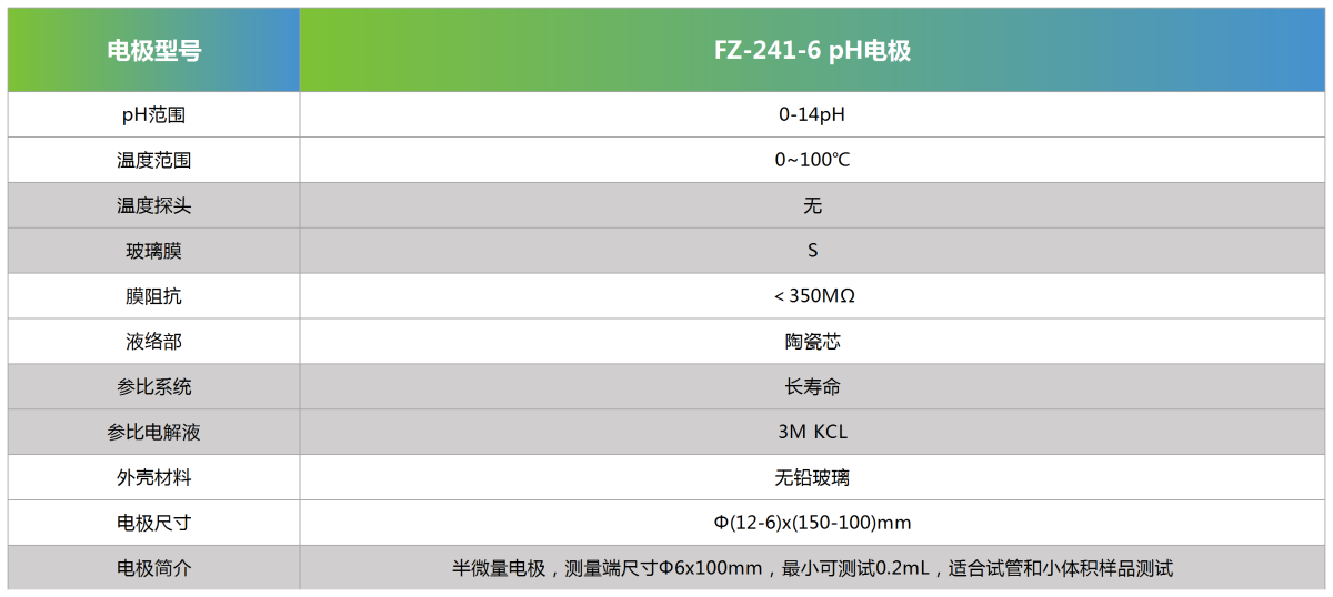 FZ-241-6 pH电极